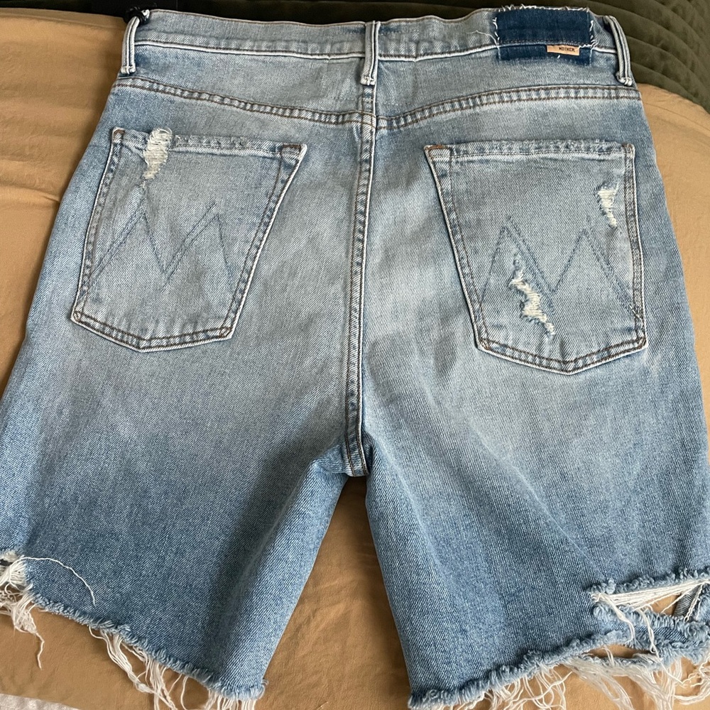 Mother Denim Mother Superior High Waist Smokin Short Fray Denim Shorts.